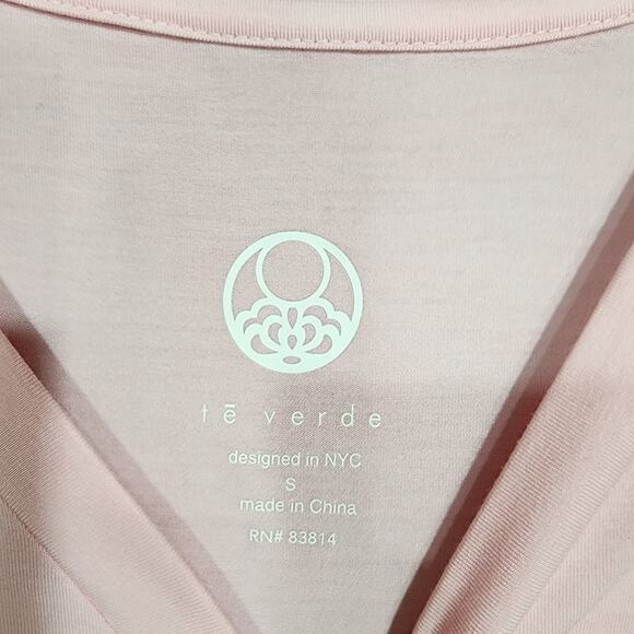 TE Verde Tie Dye Tshirt Dress Pink Purple Blue Size Small Oversized Soft V Neck - Picture 3 of 6